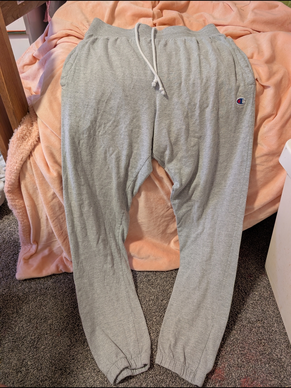 Champion Light Gray Men's Jogger Sweatpants with Drawstring